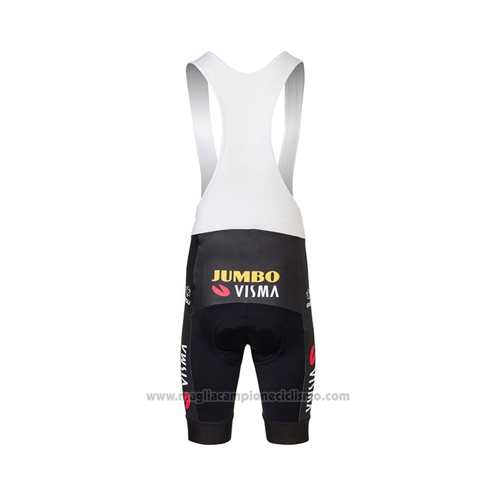 2022 Abbigliamento Ciclismo Jumbo Visma Nero Giallo Rosso Manica Corta e Salopette